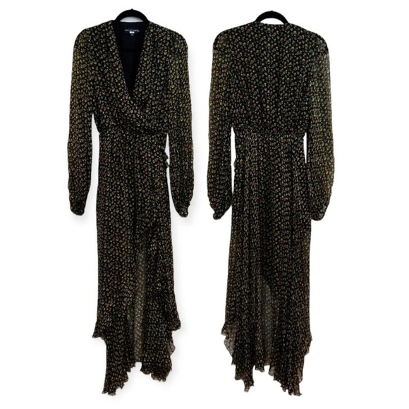 Caroline Constas 100% Silk Vivian Winter Floral V Neck Designer Maxi Dress XS - Picture 2 of 10